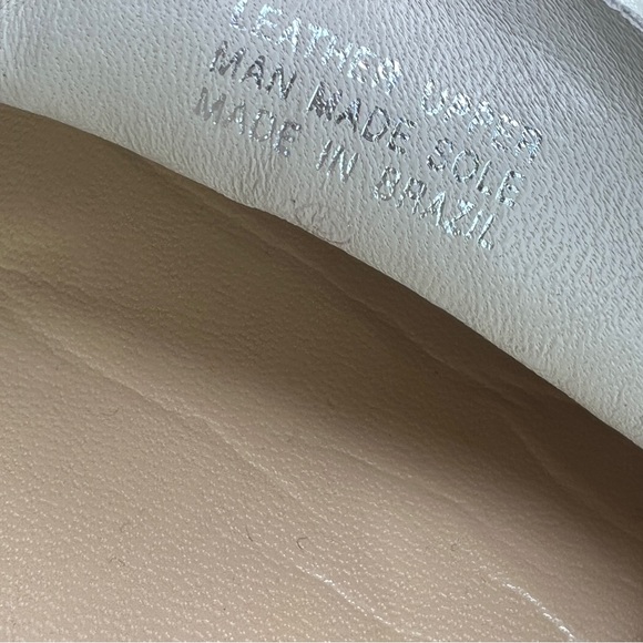 Vintage Etienne Aigner Bone White Leather Square Toe Loafers 7.5 Made in Spain - Picture 10 of 13